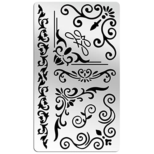 ORIGACH 10,1 x 17,7 CM Blumenmuster Schablone Metall Brandmalerei Metallschablone Wiederverwendbare Malerei Journal Schablonen Vorlage für Scrapbooking, Holzverbrennung, Pyrografie und Gravur ORIGACH 10,1 x 17,7 CM Blumenmuster Schablone Metall Brandmalerei Metallschablone Wiederverwendbare Malerei Journal Schablonen Vorlage für Scrapbooking, Holzverbrennung, Pyrografie und Gravur von ORIGACH