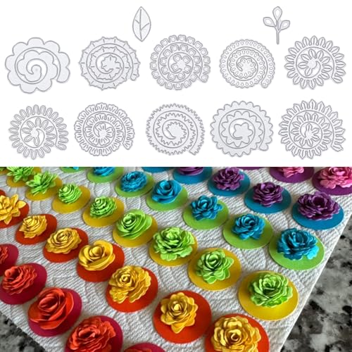 ORIGACH 10 Stück 3D Spiralblume Metall Stanzformen Prägeschablonen Vorlage Form für DIY Scrapbooking Album Dekorative Papierformen Kartenherstellung ORIGACH 10 Stück 3D Spiralblume Metall Stanzformen Prägeschablonen Vorlage Form für DIY Scrapbooking Album Dekorative Papierformen Kartenherstellung von ORIGACH