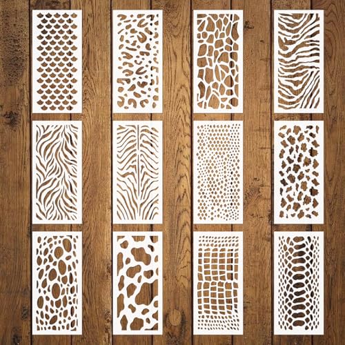 ORIGACH 12 Pcs 9.84 x 4.7 Fuß Tiermuster Schablonen Zum Malen Auf Holzwänden Wiederverwendbare Tiermuster Malschablonen Für Stoff Leinwand Fenster Möbel Heimdekoration ORIGACH 12 Pcs 9.84 x 4.7 Fuß Tiermuster Schablonen Zum Malen Auf Holzwänden Wiederverwendbare Tiermuster Malschablonen Für Stoff Leinwand Fenster Möbel Heimdekoration von ORIGACH