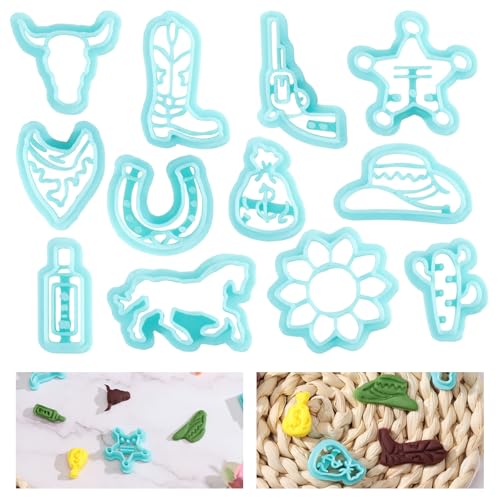 ORIGACH 12 Stück Polymer Ton Ausstecher, Western Cowboy Ton Schneider Zur Herstellung von Ohrringen Cowboyhüte Kleidung Stiefel Modelliermassen-Ausstecher Zur Schmuckherstellung ORIGACH 12 Stück Polymer Ton Ausstecher, Western Cowboy Ton Schneider Zur Herstellung von Ohrringen Cowboyhüte Kleidung Stiefel Modelliermassen-Ausstecher Zur Schmuckherstellung von ORIGACH