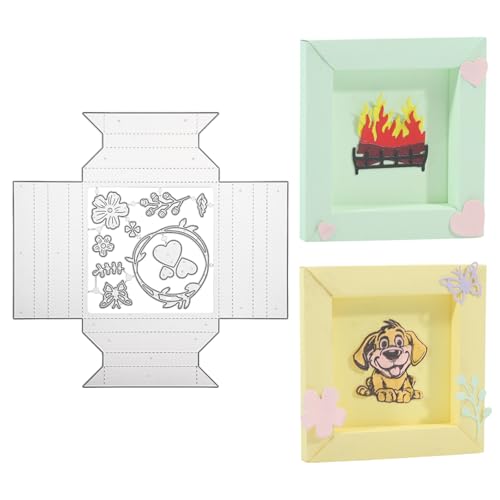 ORIGACH 12 Stück Schatten Box Stanzschablonen 3D Schatten Box Metall-Stanzformen für Karten Basteln Scrapbooking Fotoalbum Handgefertigtes Geschenk von ORIGACH