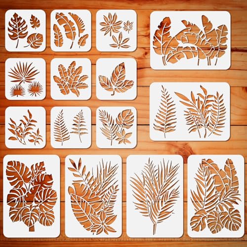 ORIGACH 15 Stück Tropical Leaf Schablonen, Blätter Malerei Schablone, Wiederverwendbare DIY-Bastelschablonen, Wand Malen Schablonen, Malschablone für Malerei Holz Wand Deko, 21×30 cm ORIGACH 15 Stück Tropical Leaf Schablonen, Blätter Malerei Schablone, Wiederverwendbare DIY-Bastelschablonen, Wand Malen Schablonen, Malschablone für Malerei Holz Wand Deko, 21×30 cm von ORIGACH