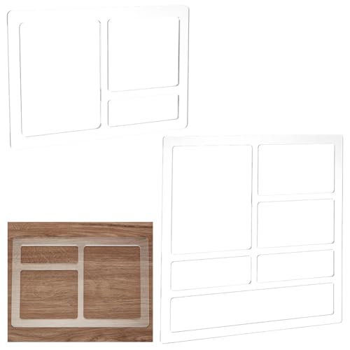 ORIGACH 2 Stück Valet-Tablett-Fräser-Schablonen mit 3 und 6 Taschen, Acryl-Tablett, Fräser-Schablone für Holzbearbeitung, klare Fräser-Einlagevorlage für Holz von ORIGACH