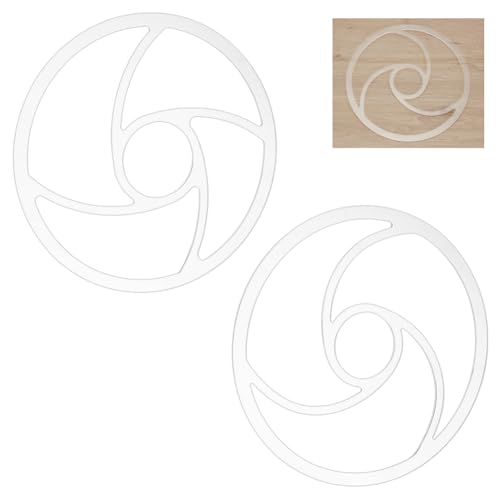 ORIGACH 2 Stück runde Spiralfräsen-Schablone mit 4 Taschen, Acryl-Router-Schablone für Valet-Tablett, Holzbearbeitung, Geschirr, Acryl-Inlay-Vorlage, 29,8 cm von ORIGACH