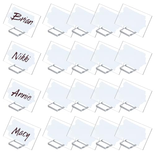 ORIGACH 20 Stück Rechteckige Acryl-Tischkarten 9 x 5cm, DIY Blanko-Platzkarten Mit Ständer Für Hochzeit Geburtstag Party Jahrestag Veranstaltungen Tischdekoration ORIGACH 20 Stück Rechteckige Acryl-Tischkarten 9 x 5cm, DIY Blanko-Platzkarten Mit Ständer Für Hochzeit Geburtstag Party Jahrestag Veranstaltungen Tischdekoration von ORIGACH