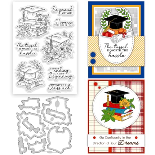 ORIGACH 2025 Abschlusssaison Stempel und Stanzformen Set Hüten Und Büchern Silikonstempel und Stanzen Für Kartengestaltung Papier Basteln Journaling Und DIY Scrapbooking ORIGACH 2025 Abschlusssaison Stempel und Stanzformen Set Hüten Und Büchern Silikonstempel und Stanzen Für Kartengestaltung Papier Basteln Journaling Und DIY Scrapbooking von ORIGACH