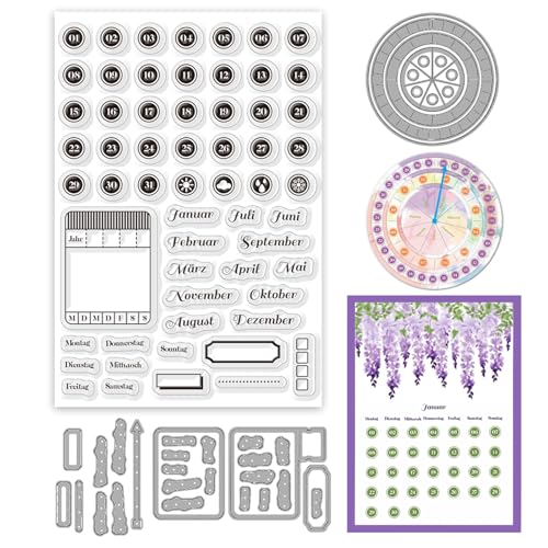 ORIGACH 2025 Planer Deutscher Kalender Stanzformen und Stempelset für DIY Scrapbooking Album Dekorative Papierformen Kartenherstellung ORIGACH 2025 Planer Deutscher Kalender Stanzformen und Stempelset für DIY Scrapbooking Album Dekorative Papierformen Kartenherstellung von ORIGACH