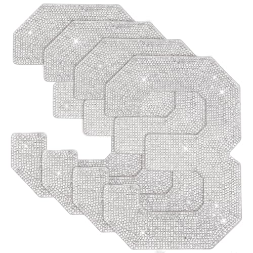 ORIGACH 20cm 4 Stück Große Strass Flicken Mit Der Zahl 3 Selbstklebende Glitzernde Zahlen Aufkleber Strass Aufnäher Zum Aufbügeln Für Kunsthandwerk Kleidung DIY Dekorationen von ORIGACH