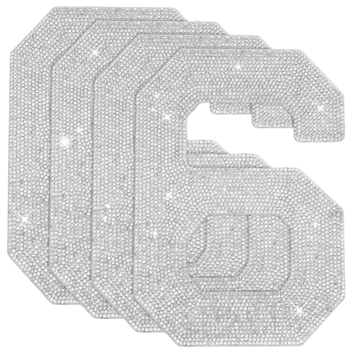 ORIGACH 20cm 4 Stück Große Strass Flicken Mit Der Zahl 6 Selbstklebende Glitzernde Zahlen Aufkleber Strass Aufnäher Zum Aufbügeln Für Kunsthandwerk Kleidung DIY Dekorationen von ORIGACH