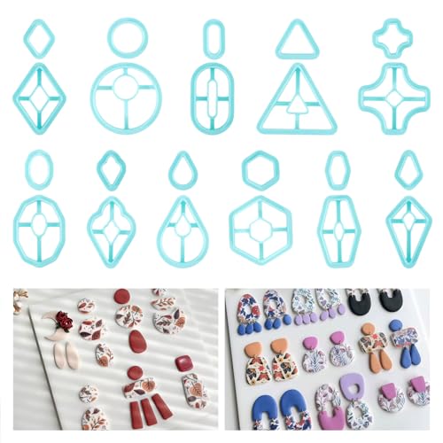 ORIGACH 22 Stück Polymer Ton Ausstecher, Boho Geometrische Ton Schneider Zur Herstellung von Ohrringen Modelliermassen-Ausstecher Zur Schmuckherstellung ORIGACH 22 Stück Polymer Ton Ausstecher, Boho Geometrische Ton Schneider Zur Herstellung von Ohrringen Modelliermassen-Ausstecher Zur Schmuckherstellung von ORIGACH