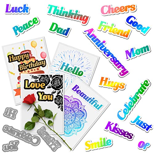 ORIGACH 27 Stück Urlaubsworte Metall-Stanzformen für die Kartenherstellung zu Weihnachten, Geburtstagen und Party Inspirierende Worte Schablone und Prägeschablonen für DIY Scrapbooking ORIGACH 27 Stück Urlaubsworte Metall-Stanzformen für die Kartenherstellung zu Weihnachten, Geburtstagen und Party Inspirierende Worte Schablone und Prägeschablonen für DIY Scrapbooking von ORIGACH