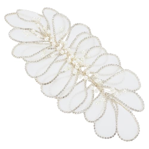 ORIGACH 3D-bestickte Perlenapplikation mit Perlen, Blume, Strass, ausgefallener handgefertigter Perlenaufnäher für Frauen, Hochzeit, Brautschmuck, Kristall-Flicken, DIY, Nähen, Kleidung, Handwerk von ORIGACH