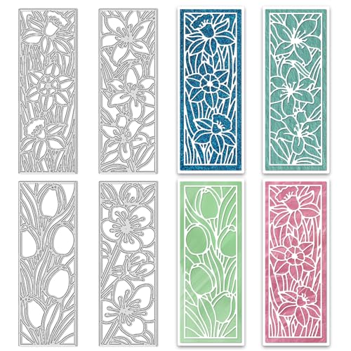 ORIGACH 4Pcs Blume Rahmen Metall Stanzformen einschließlich Pfirsich Blüte Tulpe Lilie Narzisse, floralen Hintergrund stanzt Stencils Vorlage für DIY Lesezeichen Scrapbooking dekorative ORIGACH 4Pcs Blume Rahmen Metall Stanzformen einschließlich Pfirsich Blüte Tulpe Lilie Narzisse, floralen Hintergrund stanzt Stencils Vorlage für DIY Lesezeichen Scrapbooking dekorative von ORIGACH
