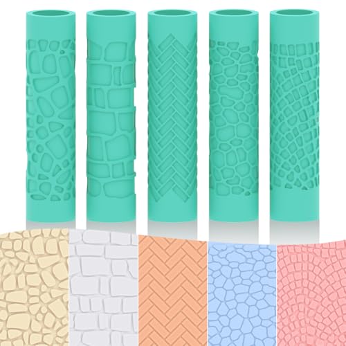 ORIGACH 5 Pcs Polymer Ton Ausstecher, Wallmuster Ton Schneider Zur Herstellung von Ohrringen Modelliermassen-Ausstecher Zur Schmuckherstellung von ORIGACH