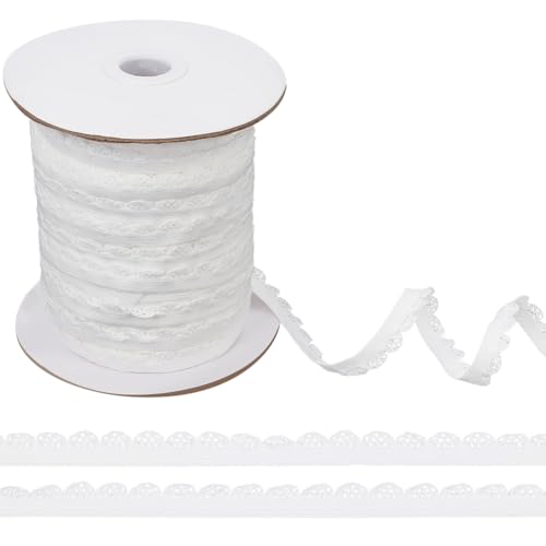 ORIGACH 50 m Weißer Spitzenband Elastische Stretch Spitzenbesatz Dekoband Zierband Spitzenborte für Nähen Handwerk Hochzeit Deko Geschenkbox ORIGACH 50 m Weißer Spitzenband Elastische Stretch Spitzenbesatz Dekoband Zierband Spitzenborte für Nähen Handwerk Hochzeit Deko Geschenkbox von ORIGACH