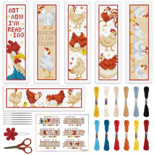 ORIGACH 6 Stück Lesezeichen Kreuzstich Kits, Süße Küken Und Worte Anfänger Kreuzstich Set Mit Anleitung Vorgedruckt Lesezeichen Kreuzstich Set für Erwachsene, 20x6 cm ORIGACH 6 Stück Lesezeichen Kreuzstich Kits, Süße Küken Und Worte Anfänger Kreuzstich Set Mit Anleitung Vorgedruckt Lesezeichen Kreuzstich Set für Erwachsene, 20x6 cm von ORIGACH