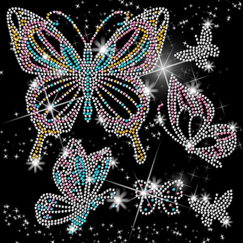 ORIGACH 6 Stück Schmetterlings Strass Patches zum Aufbügeln, Bling Aufkleber, selbstklebende Applikationen, Glitzer Patches für Kleidung, Jeans, Taschen, Reparatur, Dekoration, DIY-Handwerk ORIGACH 6 Stück Schmetterlings Strass Patches zum Aufbügeln, Bling Aufkleber, selbstklebende Applikationen, Glitzer Patches für Kleidung, Jeans, Taschen, Reparatur, Dekoration, DIY-Handwerk von ORIGACH
