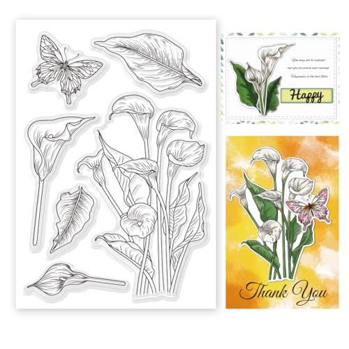 ORIGACH Calla Lily Silikonstempel Karten Gummistempel Transparente Stempel Für Papierkarten Basteln Journaling Fotoalbum Dekoration Und DIY Scrapbooking ORIGACH Calla Lily Silikonstempel Karten Gummistempel Transparente Stempel Für Papierkarten Basteln Journaling Fotoalbum Dekoration Und DIY Scrapbooking von ORIGACH
