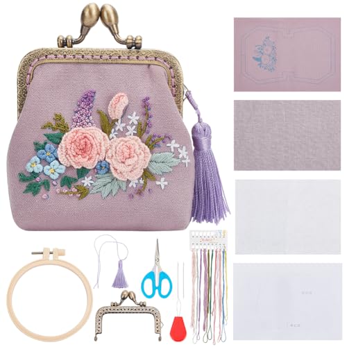 ORIGACH DIY Blume Stickerei Münze Geldbeutel Kits Kuss Verschluss Tasche Stickerei Kit Nähen Handtaschen Kit Stickerei Geldbeutel Kit für Anfänger mit allen Lieferungen ORIGACH DIY Blume Stickerei Münze Geldbeutel Kits Kuss Verschluss Tasche Stickerei Kit Nähen Handtaschen Kit Stickerei Geldbeutel Kit für Anfänger mit allen Lieferungen von ORIGACH