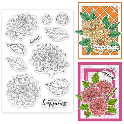 ORIGACH Dahlie Silikonstempel Blumen Stempel Für Die Kartenherstellung Gummistempel Transparente Stempel Für Papier Basteln Journaling Und DIY Scrapbooking ORIGACH Dahlie Silikonstempel Blumen Stempel Für Die Kartenherstellung Gummistempel Transparente Stempel Für Papier Basteln Journaling Und DIY Scrapbooking von ORIGACH
