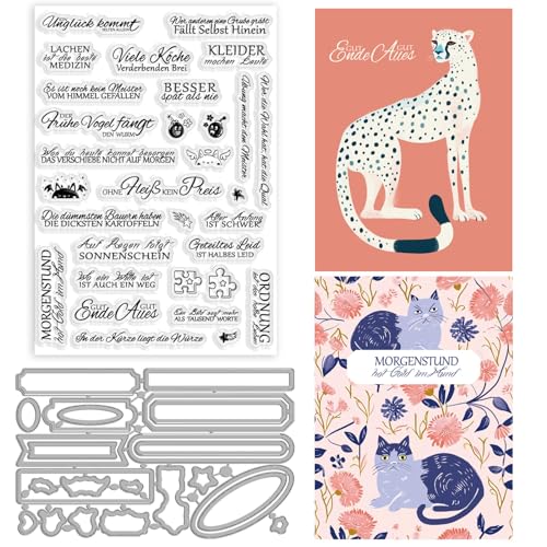ORIGACH Deutsche Sprüche Klare Stempel und Stanzschnitte Für DIY Scrapbooking Deutsche Sprüche Silikon Briefmarken und Metall Stanzformen Für Kartenherstellung ORIGACH Deutsche Sprüche Klare Stempel und Stanzschnitte Für DIY Scrapbooking Deutsche Sprüche Silikon Briefmarken und Metall Stanzformen Für Kartenherstellung von ORIGACH