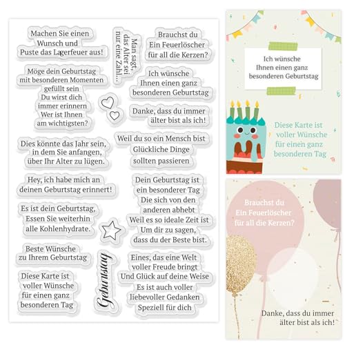 ORIGACH Deutsche Witzige Geburtstagswünsche Klare Stempel für Karten Geburtstagssprüche machen Silikonstempel für DIY Geburtstag Scrapbooking Fotoalbum Dekoration ORIGACH Deutsche Witzige Geburtstagswünsche Klare Stempel für Karten Geburtstagssprüche machen Silikonstempel für DIY Geburtstag Scrapbooking Fotoalbum Dekoration von ORIGACH