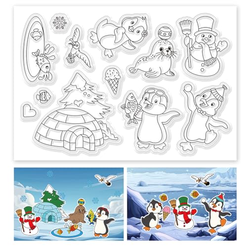ORIGACH Eiswinter Stempel Silikonstempel Südpol-Tiere Stempel Karten Gummistempel Transparente Stempel Für Papierkarten Basteln Journaling Fotoalbum Dekoration Und DIY Scrapbooking ORIGACH Eiswinter Stempel Silikonstempel Südpol-Tiere Stempel Karten Gummistempel Transparente Stempel Für Papierkarten Basteln Journaling Fotoalbum Dekoration Und DIY Scrapbooking von ORIGACH