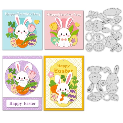 ORIGACH Frohe Ostern Stanzschablonen Hase Und Eiern Metall-Stanzformen für Die Kartenherstellung Scrapbooking Fotoalbum Handgefertigtes Geschenk ORIGACH Frohe Ostern Stanzschablonen Hase Und Eiern Metall-Stanzformen für Die Kartenherstellung Scrapbooking Fotoalbum Handgefertigtes Geschenk von ORIGACH