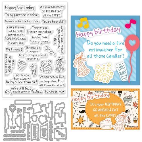 ORIGACH Geburtstagssprüche Stempel und Stanzformen für Kartenherstellung Snarky Geburtstag Segen Worte klare Stempel und Schneiden stirbt für Scrapbooking DIY Handwerk dekorative ORIGACH Geburtstagssprüche Stempel und Stanzformen für Kartenherstellung Snarky Geburtstag Segen Worte klare Stempel und Schneiden stirbt für Scrapbooking DIY Handwerk dekorative von ORIGACH