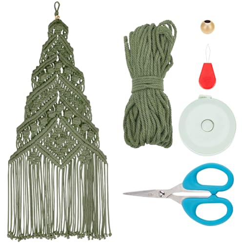 ORIGACH Groß Weihnachtsbaum Makramee Set für Anfänger 105x50 cm, Makramee Knüpf-Set Zum Basteln und Knüpfen Set Mit Anleitung, für Makramee Wandbehang Dekoration, Grün ORIGACH Groß Weihnachtsbaum Makramee Set für Anfänger 105x50 cm, Makramee Knüpf-Set Zum Basteln und Knüpfen Set Mit Anleitung, für Makramee Wandbehang Dekoration, Grün von ORIGACH