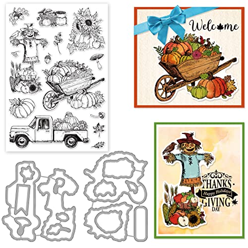 ORIGACH Herbsternte Transparente Stempel und Stanzformen Set für Kartenherstellung, Kürbis Sonnenblume Silikonstempel und Stanzschablonen Set für DIY Scrapbooking Grußkarten Fotoalbum Dekorativ ORIGACH Herbsternte Transparente Stempel und Stanzformen Set für Kartenherstellung, Kürbis Sonnenblume Silikonstempel und Stanzschablonen Set für DIY Scrapbooking Grußkarten Fotoalbum Dekorativ von ORIGACH