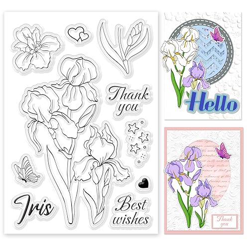 ORIGACH Irisblüte Silikonstempel Blumen Stempel Für Die Kartenherstellung Gummistempel Transparente Stempel Für Papier Basteln Journaling Und DIY Scrapbooking ORIGACH Irisblüte Silikonstempel Blumen Stempel Für Die Kartenherstellung Gummistempel Transparente Stempel Für Papier Basteln Journaling Und DIY Scrapbooking von ORIGACH