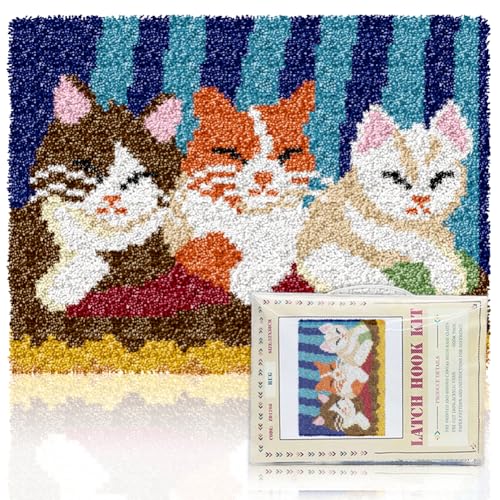 ORIGACH Knüpfteppich Zum Selber KnüpfSet Katze Tapisserie Teppich Knüpfsets DIY Fußabtreter Kissenbezug Knüpfsets Latch Hook Kit Für Wandkunst Handwerk Geschenke, 52 x 38 cm ORIGACH Knüpfteppich Zum Selber KnüpfSet Katze Tapisserie Teppich Knüpfsets DIY Fußabtreter Kissenbezug Knüpfsets Latch Hook Kit Für Wandkunst Handwerk Geschenke, 52 x 38 cm von ORIGACH
