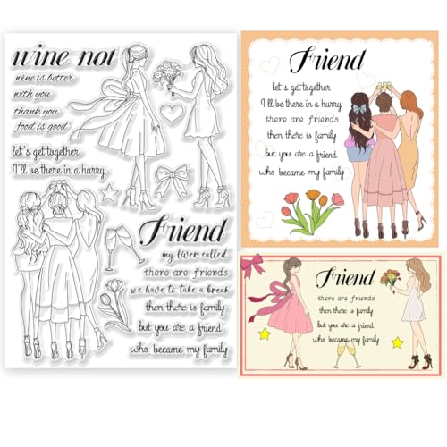 ORIGACH Mädchen Nacht aus und Sprüche Große klare Stempel für Kartenherstellung Beste Freunde Mädchen Party Transparente Silikonstempel für DIY Scrapbooking und Album dekorative ORIGACH Mädchen Nacht aus und Sprüche Große klare Stempel für Kartenherstellung Beste Freunde Mädchen Party Transparente Silikonstempel für DIY Scrapbooking und Album dekorative von ORIGACH