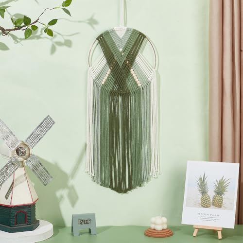ORIGACH Makramee Wandbehang Set für Anfänger, Makramee Dunkelgrünen Und Beigen Traumfänger Kit Mit Anleitung Makramee Basteln und Knüpfen Set für Wandbehang Dekoration ORIGACH Makramee Wandbehang Set für Anfänger, Makramee Dunkelgrünen Und Beigen Traumfänger Kit Mit Anleitung Makramee Basteln und Knüpfen Set für Wandbehang Dekoration von ORIGACH