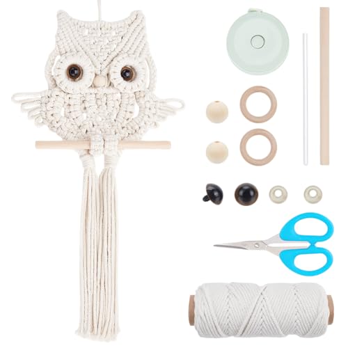 ORIGACH Makramee Wandbehang Set für Anfänger, Makramee Eule Wandbehang Kit Mit Anleitung Makramee Knüpf-Set Zum Basteln und Knüpfen Set für Wandbehang Dekoration Für Das Wohnzimmer ORIGACH Makramee Wandbehang Set für Anfänger, Makramee Eule Wandbehang Kit Mit Anleitung Makramee Knüpf-Set Zum Basteln und Knüpfen Set für Wandbehang Dekoration Für Das Wohnzimmer von ORIGACH