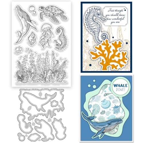 ORIGACH Ozeanwelt Stempel und Stanzformen Set Meeresleben Silikonstempel und Stanzen Für Kartengestaltung Papier Basteln Journaling Und DIY Scrapbooking ORIGACH Ozeanwelt Stempel und Stanzformen Set Meeresleben Silikonstempel und Stanzen Für Kartengestaltung Papier Basteln Journaling Und DIY Scrapbooking von ORIGACH