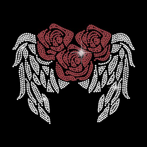 ORIGACH Rosen Flügel Strass Bügeleisen auf Hotfix Transfers, Bling Kristall Rose Flügel Applikationen, Glitter Hitze überträgt Kleidung Reparatur Dekoration für Kleidung Tasche Jeans Dekor ORIGACH Rosen Flügel Strass Bügeleisen auf Hotfix Transfers, Bling Kristall Rose Flügel Applikationen, Glitter Hitze überträgt Kleidung Reparatur Dekoration für Kleidung Tasche Jeans Dekor von ORIGACH
