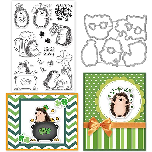 ORIGACH Saint Patrick'S Day Stanzschablonen und Stempelset Für Die Kartenherstellung Igel Stanzformen Und Stempel-Set Für DIY Scrapbooking Album Dekoration ORIGACH Saint Patrick'S Day Stanzschablonen und Stempelset Für Die Kartenherstellung Igel Stanzformen Und Stempel-Set Für DIY Scrapbooking Album Dekoration von ORIGACH
