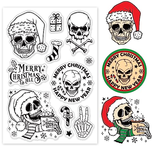 ORIGACH Schädel Weihnachten Thema klare Stempel für Kartenherstellung Frohe Weihnachten lustig Skelett Weihnachten Strumpf Transparente Silikonstempel für DIY Scrapbooking und Album Dekorative ORIGACH Schädel Weihnachten Thema klare Stempel für Kartenherstellung Frohe Weihnachten lustig Skelett Weihnachten Strumpf Transparente Silikonstempel für DIY Scrapbooking und Album Dekorative von ORIGACH