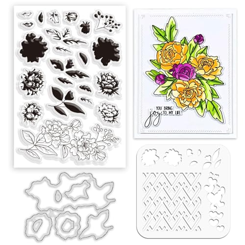 ORIGACH Schichtung Färbung Schablone Silikonstempel und Stanzformen Set Blumen Malen Schablonen Stempel und Stanzen Zur Kartengestaltung Für Papierkarten Fotoalbum Dekoration Und Scrapbooking ORIGACH Schichtung Färbung Schablone Silikonstempel und Stanzformen Set Blumen Malen Schablonen Stempel und Stanzen Zur Kartengestaltung Für Papierkarten Fotoalbum Dekoration Und Scrapbooking von ORIGACH