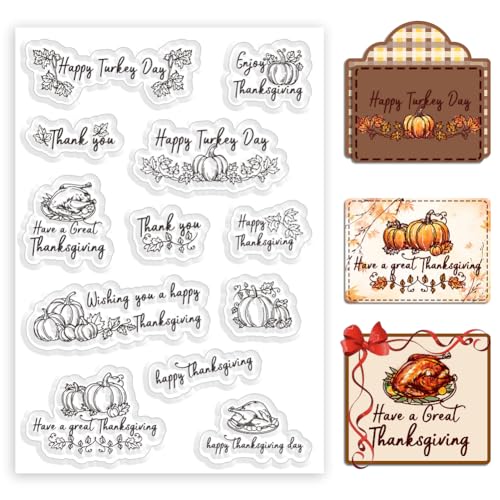 ORIGACH Silikonstempel Thanksgiving Karten Gummistempel Transparente Stempel Für Papierkarten Basteln Journaling Fotoalbum Dekoration Und DIY Scrapbooking ORIGACH Silikonstempel Thanksgiving Karten Gummistempel Transparente Stempel Für Papierkarten Basteln Journaling Fotoalbum Dekoration Und DIY Scrapbooking von ORIGACH