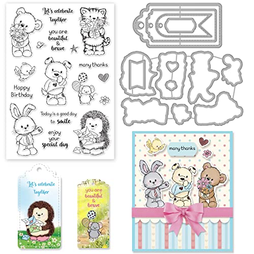 ORIGACH Tags und Tiere Stempel und Stanzformen Set Lesezeichen Stanzformen für DIY Scrapbooking Album Dekorative Kartenherstellung ORIGACH Tags und Tiere Stempel und Stanzformen Set Lesezeichen Stanzformen für DIY Scrapbooking Album Dekorative Kartenherstellung von ORIGACH