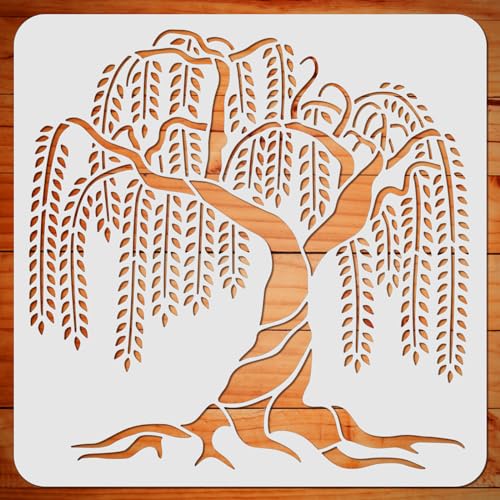 ORIGACH Trauerweiden-Schablone Wiederverwendbare Weidenschablonen zum Malen auf Holz, Leinwand, Papier, Stoff, Boden, Wand und Fliesen von ORIGACH