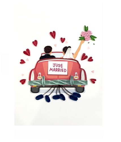 ORIGAMO Originelle Just Married Quilling Karte - Just Married - Filigrane Geschenkkarte zum Geburtstag und Feiern, Glückwunschkarte mit Umschlag ideal um zu beeindrucken ORIGAMO Originelle Just Married Quilling Karte - Just Married - Filigrane Geschenkkarte zum Geburtstag und Feiern, Glückwunschkarte mit Umschlag ideal um zu beeindrucken von ORIGAMO