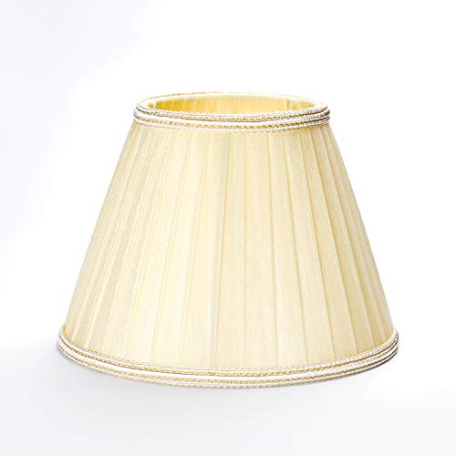 E14 Stoff Schirm D: 185mm LAMPENSCHIRM Kronleuchter creme beige weiß Borte gold organza Leuchtenschirm (creme) von ORION LIGHTSTYLE