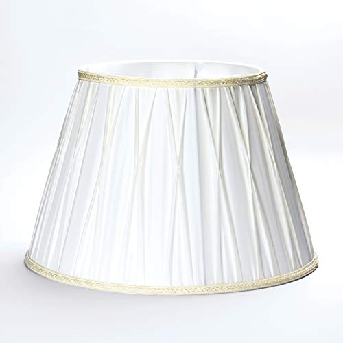 Ersatz Lampenschirm Stoffschirm creme weiß Schirm Aufnahme f. Fassung E27 Goldkante mit Borte Stoff (Ø 40cm) von ORION LIGHTSTYLE