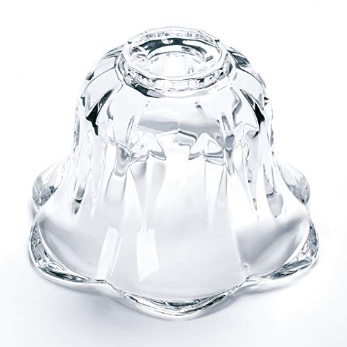 Glas Lampenschirm Kristall Kristallglas Ersatzglas klar Ø 130 mm Lochöffnung: 23mm G9 Leuchtenglas von ORION LIGHTSTYLE