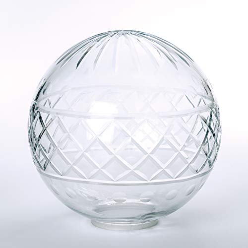 Handgeschliffene Glaskugel Ø 135mm klar mit Loch 42mm Jugenstil Glas Ersatzglas Schirm Kugel von ORION LIGHTSTYLE