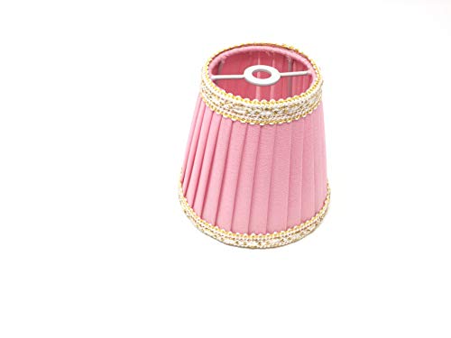 Lampenschirm Aufsteckschirm Aufsetzschirm für Kronleuchter Vintage rosa Seide Steckschirm von ORION LIGHTSTYLE